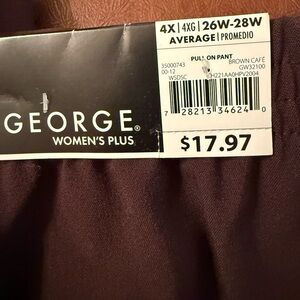 3 Pair Women's Plus Brown Pull-On Dress Pants NWT 24W